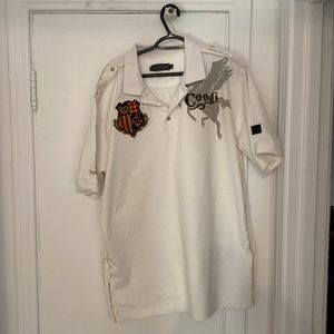 X-Large white with design coogi polo shirt